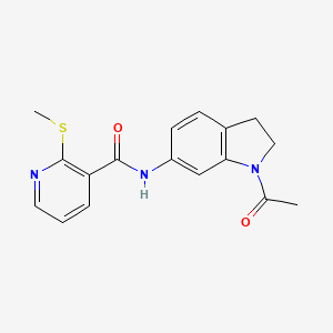 N-(1-acetyl-2,3-dihydro-1H-indol-6-yl)-2-(methylsulfanyl)pyridine-3-carboxamide