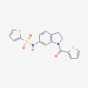 molecular formula C17H14N2O3S3 B6536452 N-[1-(thiophene-2-carbonyl)-2,3-dihydro-1H-indol-6-yl]thiophene-2-sulfonamide CAS No. 1021209-96-0