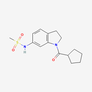 molecular formula C15H20N2O3S B6536463 N-(1-cyclopentanecarbonyl-2,3-dihydro-1H-indol-6-yl)methanesulfonamide CAS No. 1060184-36-2