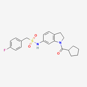 molecular formula C21H23FN2O3S B6536485 N-(1-cyclopentanecarbonyl-2,3-dihydro-1H-indol-6-yl)-1-(4-fluorophenyl)methanesulfonamide CAS No. 1040659-52-6
