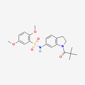 molecular formula C21H26N2O5S B6536493 N-[1-(2,2-dimethylpropanoyl)-2,3-dihydro-1H-indol-6-yl]-2,5-dimethoxybenzene-1-sulfonamide CAS No. 1021208-80-9