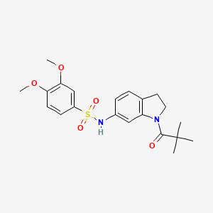 N-[1-(2,2-dimethylpropanoyl)-2,3-dihydro-1H-indol-6-yl]-3,4-dimethoxybenzene-1-sulfonamide