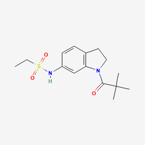 N-[1-(2,2-dimethylpropanoyl)-2,3-dihydro-1H-indol-6-yl]ethane-1-sulfonamide