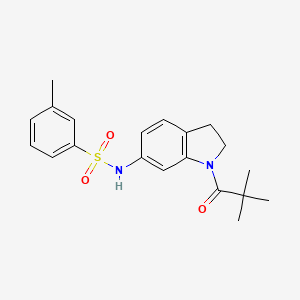 molecular formula C20H24N2O3S B6536500 N-[1-(2,2-dimethylpropanoyl)-2,3-dihydro-1H-indol-6-yl]-3-methylbenzene-1-sulfonamide CAS No. 1021208-86-5