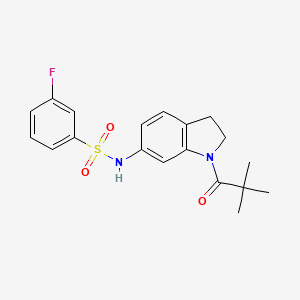 N-[1-(2,2-dimethylpropanoyl)-2,3-dihydro-1H-indol-6-yl]-3-fluorobenzene-1-sulfonamide