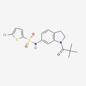 molecular formula C17H19ClN2O3S2 B6536521 5-chloro-N-[1-(2,2-dimethylpropanoyl)-2,3-dihydro-1H-indol-6-yl]thiophene-2-sulfonamide CAS No. 1040660-01-2