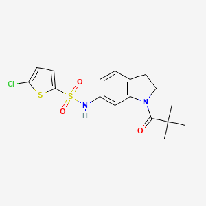 5-chloro-N-[1-(2,2-dimethylpropanoyl)-2,3-dihydro-1H-indol-6-yl]thiophene-2-sulfonamide