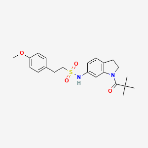 N-[1-(2,2-dimethylpropanoyl)-2,3-dihydro-1H-indol-6-yl]-2-(4-methoxyphenyl)ethane-1-sulfonamide