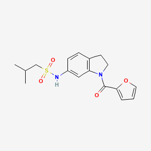 N-[1-(furan-2-carbonyl)-2,3-dihydro-1H-indol-6-yl]-2-methylpropane-1-sulfonamide