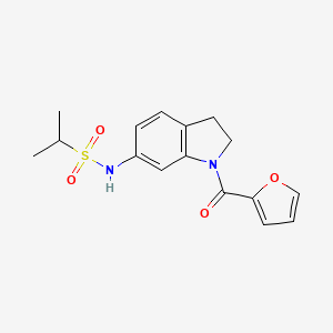 molecular formula C16H18N2O4S B6536573 N-[1-(furan-2-carbonyl)-2,3-dihydro-1H-indol-6-yl]propane-2-sulfonamide CAS No. 1040661-77-5
