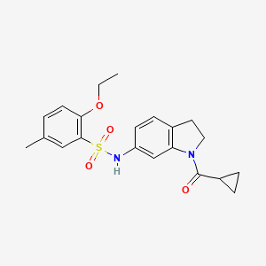 molecular formula C21H24N2O4S B6536620 N-(1-cyclopropanecarbonyl-2,3-dihydro-1H-indol-6-yl)-2-ethoxy-5-methylbenzene-1-sulfonamide CAS No. 1021210-77-4