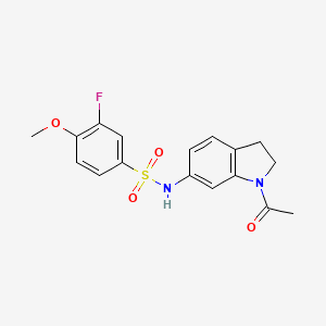 molecular formula C17H17FN2O4S B6536639 N-(1-acetyl-2,3-dihydro-1H-indol-6-yl)-3-fluoro-4-methoxybenzene-1-sulfonamide CAS No. 1021259-17-5