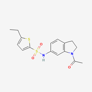 molecular formula C16H18N2O3S2 B6536643 N-(1-acetyl-2,3-dihydro-1H-indol-6-yl)-5-ethylthiophene-2-sulfonamide CAS No. 1058468-98-6