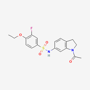 molecular formula C18H19FN2O4S B6536651 N-(1-acetyl-2,3-dihydro-1H-indol-6-yl)-4-ethoxy-3-fluorobenzene-1-sulfonamide CAS No. 1058244-38-4