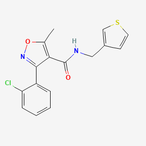 molecular formula C16H13ClN2O2S B6536709 3-(2-chlorophenyl)-5-methyl-N-[(thiophen-3-yl)methyl]-1,2-oxazole-4-carboxamide CAS No. 1058195-53-1