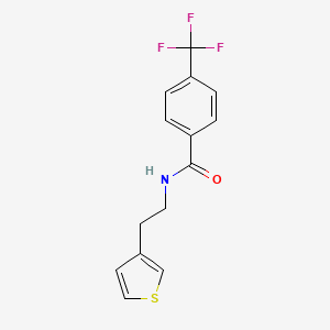 molecular formula C14H12F3NOS B6536888 N-[2-(thiophen-3-yl)ethyl]-4-(trifluoromethyl)benzamide CAS No. 1058259-19-0