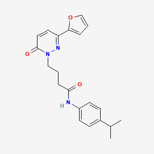 molecular formula C21H23N3O3 B6536947 4-[3-(furan-2-yl)-6-oxo-1,6-dihydropyridazin-1-yl]-N-[4-(propan-2-yl)phenyl]butanamide CAS No. 1021259-33-5