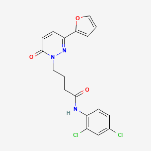 molecular formula C18H15Cl2N3O3 B6536957 N-(2,4-dichlorophenyl)-4-[3-(furan-2-yl)-6-oxo-1,6-dihydropyridazin-1-yl]butanamide CAS No. 1021211-68-6