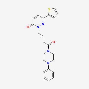 2-[4-oxo-4-(4-phenylpiperazin-1-yl)butyl]-6-(thiophen-2-yl)-2,3-dihydropyridazin-3-one