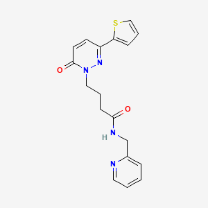 molecular formula C18H18N4O2S B6536973 4-[6-oxo-3-(thiophen-2-yl)-1,6-dihydropyridazin-1-yl]-N-[(pyridin-2-yl)methyl]butanamide CAS No. 1040638-71-8