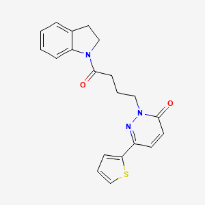 molecular formula C20H19N3O2S B6536979 2-[4-(2,3-dihydro-1H-indol-1-yl)-4-oxobutyl]-6-(thiophen-2-yl)-2,3-dihydropyridazin-3-one CAS No. 1021212-00-9