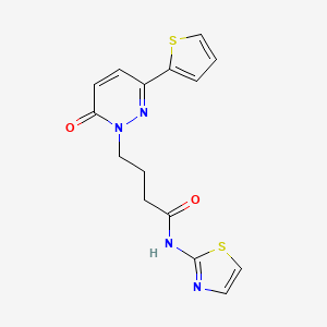 4-[6-oxo-3-(thiophen-2-yl)-1,6-dihydropyridazin-1-yl]-N-(1,3-thiazol-2-yl)butanamide