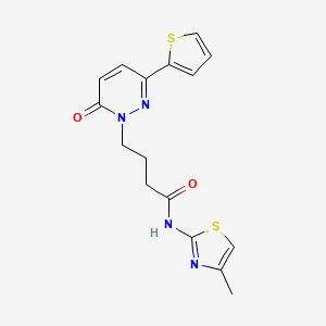 N-(4-methyl-1,3-thiazol-2-yl)-4-[6-oxo-3-(thiophen-2-yl)-1,6-dihydropyridazin-1-yl]butanamide