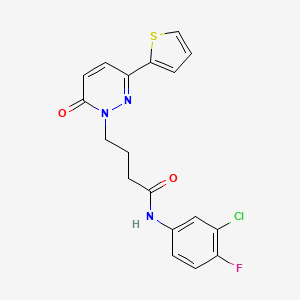 N-(3-chloro-4-fluorophenyl)-4-[6-oxo-3-(thiophen-2-yl)-1,6-dihydropyridazin-1-yl]butanamide