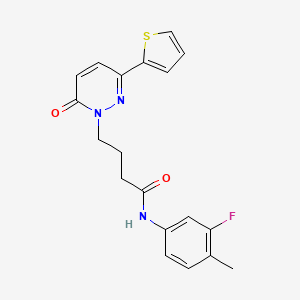 N-(3-fluoro-4-methylphenyl)-4-[6-oxo-3-(thiophen-2-yl)-1,6-dihydropyridazin-1-yl]butanamide