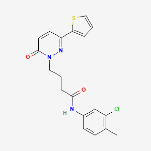 molecular formula C19H18ClN3O2S B6537072 N-(3-chloro-4-methylphenyl)-4-[6-oxo-3-(thiophen-2-yl)-1,6-dihydropyridazin-1-yl]butanamide CAS No. 1021259-97-1