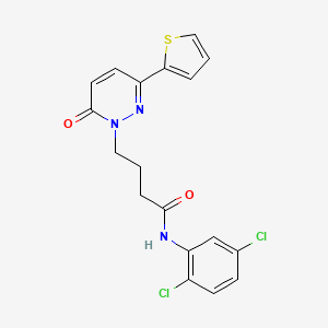 molecular formula C18H15Cl2N3O2S B6537077 N-(2,5-dichlorophenyl)-4-[6-oxo-3-(thiophen-2-yl)-1,6-dihydropyridazin-1-yl]butanamide CAS No. 1021221-89-5