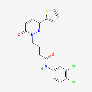 molecular formula C18H15Cl2N3O2S B6537078 N-(3,4-dichlorophenyl)-4-[6-oxo-3-(thiophen-2-yl)-1,6-dihydropyridazin-1-yl]butanamide CAS No. 1021260-03-6