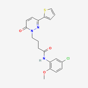 molecular formula C19H18ClN3O3S B6537080 N-(5-chloro-2-methoxyphenyl)-4-[6-oxo-3-(thiophen-2-yl)-1,6-dihydropyridazin-1-yl]butanamide CAS No. 1021221-93-1