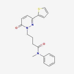 molecular formula C19H19N3O2S B6537089 N-methyl-4-[6-oxo-3-(thiophen-2-yl)-1,6-dihydropyridazin-1-yl]-N-phenylbutanamide CAS No. 1040638-79-6