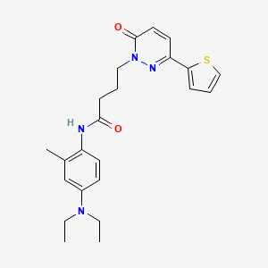molecular formula C23H28N4O2S B6537096 N-[4-(diethylamino)-2-methylphenyl]-4-[6-oxo-3-(thiophen-2-yl)-1,6-dihydropyridazin-1-yl]butanamide CAS No. 1021221-99-7
