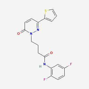 molecular formula C18H15F2N3O2S B6537104 N-(2,5-difluorophenyl)-4-[6-oxo-3-(thiophen-2-yl)-1,6-dihydropyridazin-1-yl]butanamide CAS No. 1021260-09-2