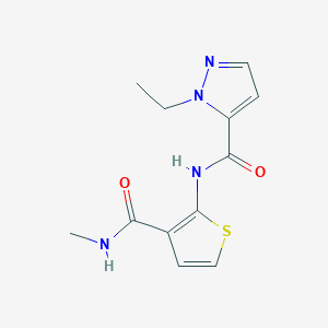 molecular formula C12H14N4O2S B6537153 1-ethyl-N-[3-(methylcarbamoyl)thiophen-2-yl]-1H-pyrazole-5-carboxamide CAS No. 1172498-51-9
