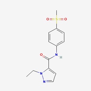 molecular formula C13H15N3O3S B6537188 1-ethyl-N-(4-methanesulfonylphenyl)-1H-pyrazole-5-carboxamide CAS No. 1170521-22-8