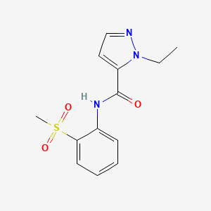 molecular formula C13H15N3O3S B6537191 1-ethyl-N-(2-methanesulfonylphenyl)-1H-pyrazole-5-carboxamide CAS No. 1172909-12-4