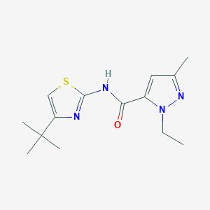 molecular formula C14H20N4OS B6537198 N-(4-tert-butyl-1,3-thiazol-2-yl)-1-ethyl-3-methyl-1H-pyrazole-5-carboxamide CAS No. 1172236-58-6