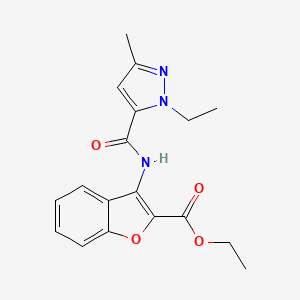 molecular formula C18H19N3O4 B6537202 ethyl 3-(1-ethyl-3-methyl-1H-pyrazole-5-amido)-1-benzofuran-2-carboxylate CAS No. 1172777-52-4