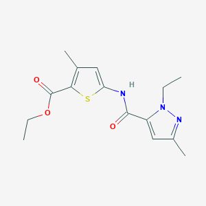 molecular formula C15H19N3O3S B6537207 ethyl 5-(1-ethyl-3-methyl-1H-pyrazole-5-amido)-3-methylthiophene-2-carboxylate CAS No. 1171861-13-4