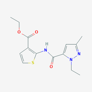 ethyl 2-(1-ethyl-3-methyl-1H-pyrazole-5-amido)thiophene-3-carboxylate