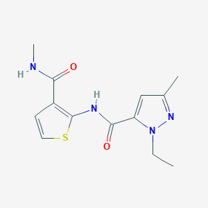 molecular formula C13H16N4O2S B6537230 1-ethyl-3-methyl-N-[3-(methylcarbamoyl)thiophen-2-yl]-1H-pyrazole-5-carboxamide CAS No. 1170028-75-7