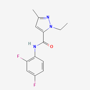 molecular formula C13H13F2N3O B6537252 N-(2,4-difluorophenyl)-1-ethyl-3-methyl-1H-pyrazole-5-carboxamide CAS No. 1172078-85-1