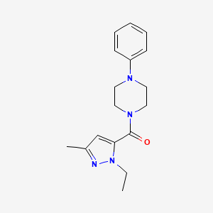 molecular formula C17H22N4O B6537269 1-(1-ethyl-3-methyl-1H-pyrazole-5-carbonyl)-4-phenylpiperazine CAS No. 1170474-29-9