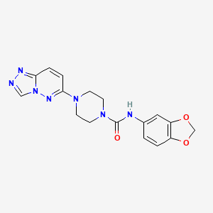 molecular formula C17H17N7O3 B6537292 N-(2H-1,3-benzodioxol-5-yl)-4-{[1,2,4]triazolo[4,3-b]pyridazin-6-yl}piperazine-1-carboxamide CAS No. 1040639-69-7