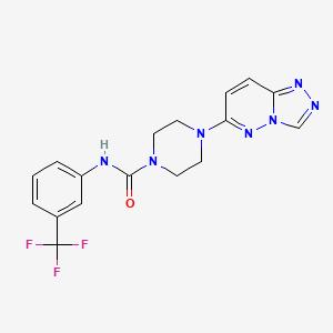 molecular formula C17H16F3N7O B6537300 4-{[1,2,4]triazolo[4,3-b]pyridazin-6-yl}-N-[3-(trifluoromethyl)phenyl]piperazine-1-carboxamide CAS No. 1058447-40-7