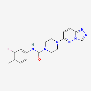 molecular formula C17H18FN7O B6537317 N-(3-fluoro-4-methylphenyl)-4-{[1,2,4]triazolo[4,3-b]pyridazin-6-yl}piperazine-1-carboxamide CAS No. 1060205-51-7