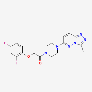 molecular formula C18H18F2N6O2 B6537323 2-(2,4-difluorophenoxy)-1-(4-{3-methyl-[1,2,4]triazolo[4,3-b]pyridazin-6-yl}piperazin-1-yl)ethan-1-one CAS No. 1021216-75-0